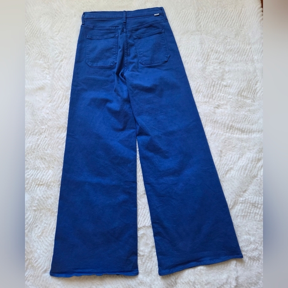 MOTHER Vibrant Blue Wide-Leg Pants Size 28 X32" High Ride - Picture 8 of 16